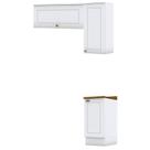Balcão com tampo Nature e Armário 40cm com Armário 1 Porta 80cm Americana Branco HP - Henn Balcão com tampo Nature e Armário 40cm com Armário 1 Porta 80cm Americana Branco HP - Henn