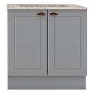 Balcao Com Tampo Para Cooktop 2p 80 Cm Americana Cinza Calcare Henn Cinza Calcare