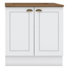 Balcao com Tampo Para Cooktop 2P 80cm Americana Branco Nature Henn