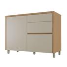Balcão Cozinha 1 Porta 3 Gavetas Com Tampo 120cm Condessa Nesher Carvalho e Greige