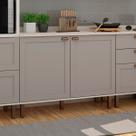 Balcão Cozinha 120 cm 2 Pts Iluminata Branco/Fendi Sem Tampo Balcão Cozinha 120 cm 2 Pts Iluminata Branco/Fendi Sem Tampo