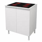 Balcão Cozinha 2 Portas 100 Mdf 70cm Para Fogão De Indução Branco Tampo Branco Balcão Cozinha 2 Portas 100 Mdf 70cm Para Fogão De Indução Branco Tampo Branco