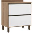 Balcão Cozinha 80 cm 2 Gavetões Branco Laca Mel Luciane Móveis