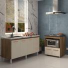 Balcão Cozinha Armário Gabinete de Pia 160 cm Estela e Balcão para Fogão Cooktop 4 Bocas Evelyn Savana Off White Balcão Cozinha Armário Gabinete de Pia 160 cm Estela e Balcão para Fogão Cooktop 4 Bocas Evelyn Savana Off White
