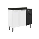 Balcão Cozinha Bertolini Dona Maria 6173 105cm Branco/Preto Balcão Cozinha Bertolini Dona Maria 6173 105cm Branco/Preto
