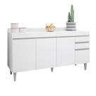 Balcão Cozinha Branco 160cm S/ Tampo - Vallisa Decor