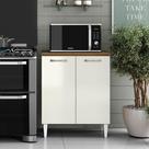 Balcão Cozinha Com Tampo 70cm Com 2 Portas Joana A09 - D'rossi Atacama E Off White