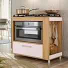 Balcão Cozinha Cooktop 4 e 5 Bocas Para Forno Moderno com Gaveta