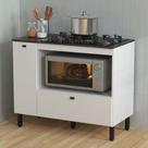 Balcão Cozinha Cooktop 5 Bocas com 2 Portas e Nicho para Forno ou Micro MDP Tecnomobili Cor:Branco Balcão Cozinha Cooktop 5 Bocas com 2 Portas e Nicho para Forno ou Micro MDP Tecnomobili Cor:Branco