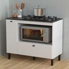 Balcão Cozinha Cooktop 5 Bocas E Forno/micro-ondas 99,7cm Multimóveis Cr20500 Branco/mármore Lunar