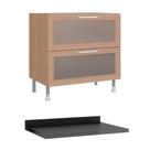Balcão Cozinha Ditália Aspen 2 Gavetas Vidro Cv Tampo Preto Cd-108 Balcão Cozinha Ditália Aspen 2 Gavetas Vidro Cv Tampo Preto Cd-108