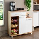 Balcao Cozinha Ditália MF-185 Carvalho/Branco Cozy