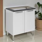 Balcão Cozinha em Aço 2 Portas 80cm para Cooktop 4 Bocas Dobradiças Slow Motion Tarsila Itatiaia