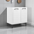 Balcão Cozinha em Aço 2 Portas 80cm sem Tampo New Premium Itatiaia Branco