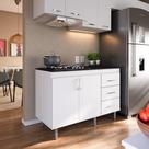 Balcão Cozinha em Mdp Para Cooktop 1,20m 5 Bocas 2 Portas E 3 Gavetas Turim Lojas Movelove