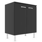 Balcão Cozinha Evidencia 80cm 2 Portas Cor Preto