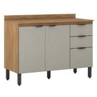 Balcão Cozinha Firenze com Tampo 120cm e 3 Portas 2 Gavetas Balcão Cozinha Firenze com Tampo 120cm e 3 Portas 2 Gavetas