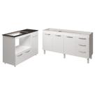Balcão Cozinha Gabinete De Pia 160 Cm Estela E Balcão Para Fogão Cooktop 5 Bocas E Forno Elétrico Alana Branco Balcão Cozinha Gabinete De Pia 160 Cm Estela E Balcão Para Fogão Cooktop 5 Bocas E Forno Elétrico Alana Branco