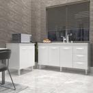 Balcão Cozinha Gabinete Para Pia 138 cm Carine e Balcão Jane Para Microondas ou Forno Elétrico Branco