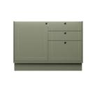 Balcão Cozinha MDF Herval Viana, 1 Porta e 3 gavetas, Verde Hill, 120 cm