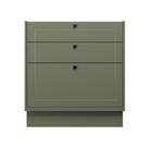 Balcão Cozinha MDF Herval Viana, 3 Gavetas, Verde Hill, 80 cm