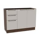 Balcão Cozinha Modulado Amsterdam PH 3146 c/ 2 Portas e 3 Gavetas s/ Tampo 120cm Avela/Off White Herval Balcão Cozinha Modulado Amsterdam PH 3146 c/ 2 Portas e 3 Gavetas s/ Tampo 120cm Avela/Off White Herval