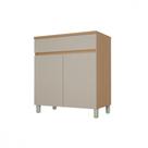 Balcão Cozinha Nesher Realeza 80cm 2 Portas 1 Gaveta Carvalho Greige MDF