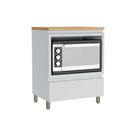 Balcão Cozinha p/ Cooktop c/ Tampo Rainha c/ 1 Porta e 1 Nicho Forno 70 cm Branca/Nature - Nesher Balcão Cozinha p/ Cooktop c/ Tampo Rainha c/ 1 Porta e 1 Nicho Forno 70 cm Branca/Nature - Nesher