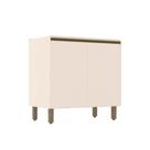 Balcão Cozinha p/Cooktop Connect c/2 Portas s/Tampo 80x52x81cm Off White - Henn