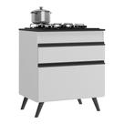 Balcão Cozinha Para Cooktop 70Cm 1 Porta Branco/preto Balcão Cozinha Para Cooktop 70Cm 1 Porta Branco/preto
