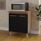Balcão Cozinha Para Forno Micro-ondas Multiuso Elen 70cm Savana Preto - Desk Design Balcão Cozinha Para Forno Micro-ondas Multiuso Elen 70cm Savana Preto - Desk Design