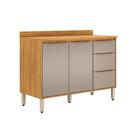 Balcão Cozinha Plena 2 Portas 3 Gavetas para Pia 120cm Cinamon/Nude Prime Tx - Demóbile