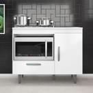 Balcão Cozinha Poli para Cooktop 105cm Com 1 Porta 1 Gaveta Balcão Cozinha Poli para Cooktop 105cm Com 1 Porta 1 Gaveta