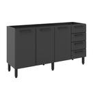 Balcão de Aço 3 Portas 4 Gavetas Estilo Bertolini