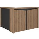 Balcão De Atendimento Para Recepção Em L Unik A02 Nogal Preto - Lyam Decor