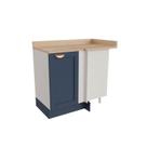 Balcão de Canto Reto 1 Porta Arizona Cabecasa Madeiraoriginals Branco/Azul