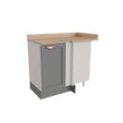 Balcão de Canto Reto 1 Porta Arizona CabeCasa MadeiraOriginals Cinza/Branco