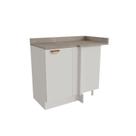 Balcão de Canto Reto com Tampo 1 Porta Arizona CabeCasa MadeiraOriginals Branco/Cobre