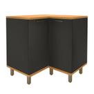Balcão de Canto Reto com Tampo 2 Portas com Pés para Cozinha Modulada Chumbo Madri