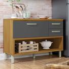 Balcão De Cozinha 1 Porta 2 Gavetas Com Caixa Organizadora 120Cm Princesa 100% Mdf