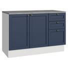 Balcão De Cozinha 120 Cm 2 Portas 3 Gavetas Vik Madesa