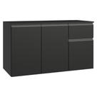 Balcão de Cozinha 120 cm 3 Portas 1 Gaveta Suspenso Preto Nice Madesa