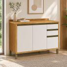 Balcão de Cozinha 120cm 2 Portas e 3 Gavetas com Tampo 100% Mdf Barbados Espresso Móveis
