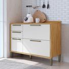 Balcão de Cozinha 120cm com 2 Portas Basculantes 3 Gavetas e Tampo 100% Mdf Vicenza Espresso Móveis