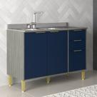 Balcão de Cozinha 120cm com 2 Portas e 3 Gavetas Domus Espresso Móveis