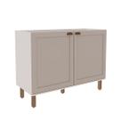 Balcão de Cozinha 120cm Iluminata 100% Mdf 2 Portas Branco/Fendi - Genialflex