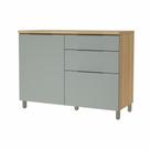 Balcão De Cozinha 1,20m Marquesa 1 Porta 3 Gavetas Nature/Verde Nesher