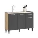 Balcão De Cozinha 3 Portas 1 Gaveta 120 Cm Com Tampo Atacama Grafite Atenas Aramóveis Balcão De Cozinha 3 Portas 1 Gaveta 120 Cm Com Tampo Atacama Grafite Atenas Aramóveis