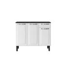Balcão de Cozinha 3 Portas 1 Gaveta Itatiaia Rose de Aço 105cm Branco
