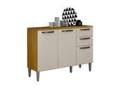 Balcão de Cozinha 3 Portas 2 Gavetas Design Moderno Maisa com Pés Altos e Tampo Resistente Multifuncional
